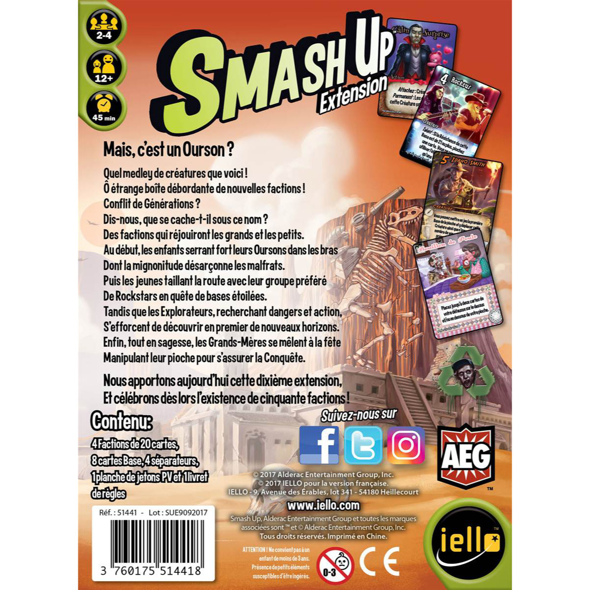 Smash Up – Conflit de Générations dos boite