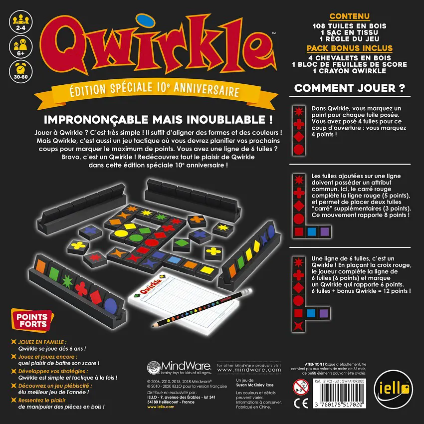 Qwirkle Anniversaire Chez Iello Maitre Renard Jeux De Societe Eveil Jouets Creation