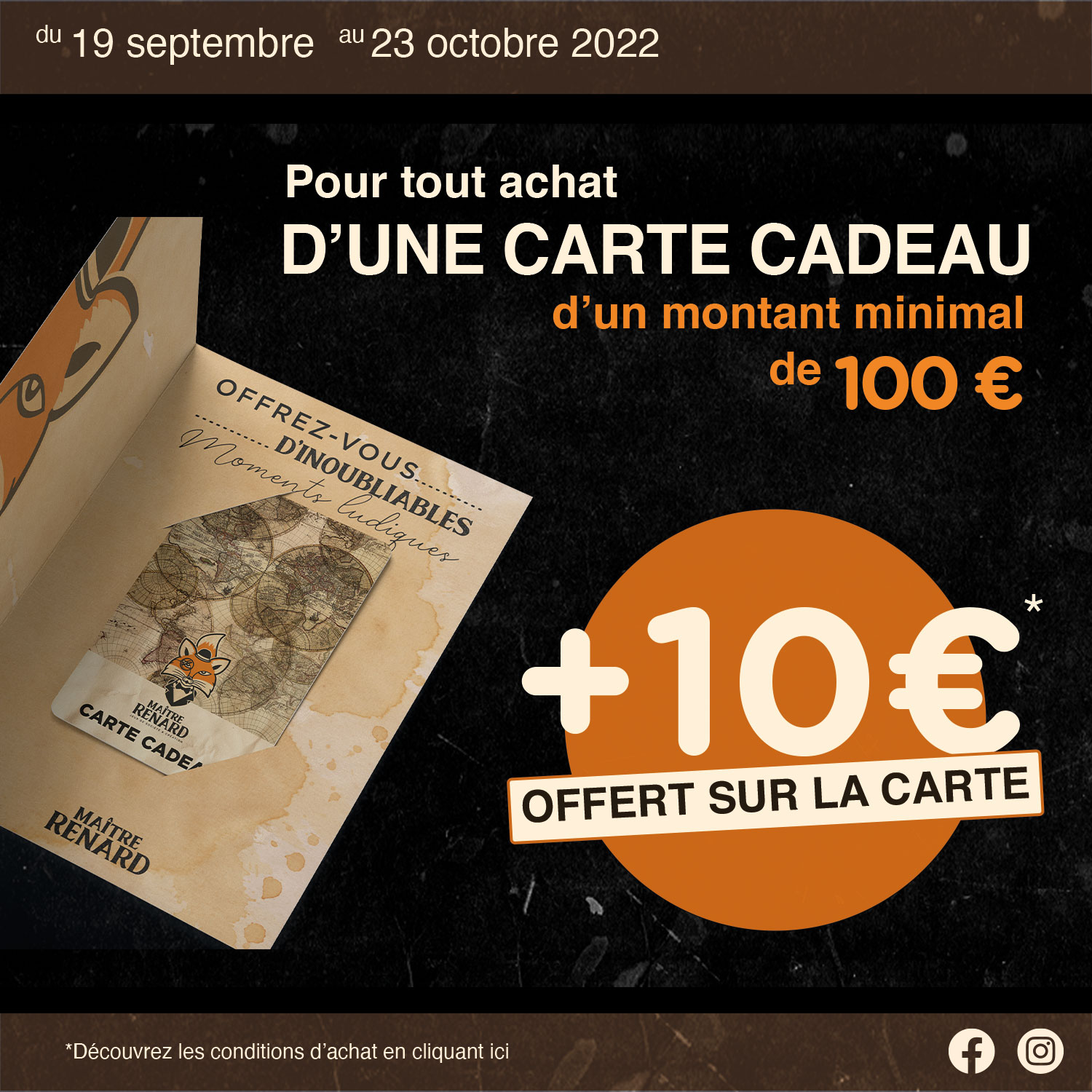 Offre spéciale 10€ offert sur la carte cadeau Maître Renard