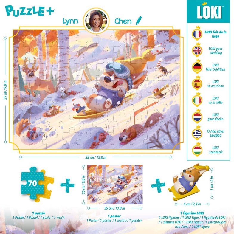 puzzle+ Loki fait de la luge dos
