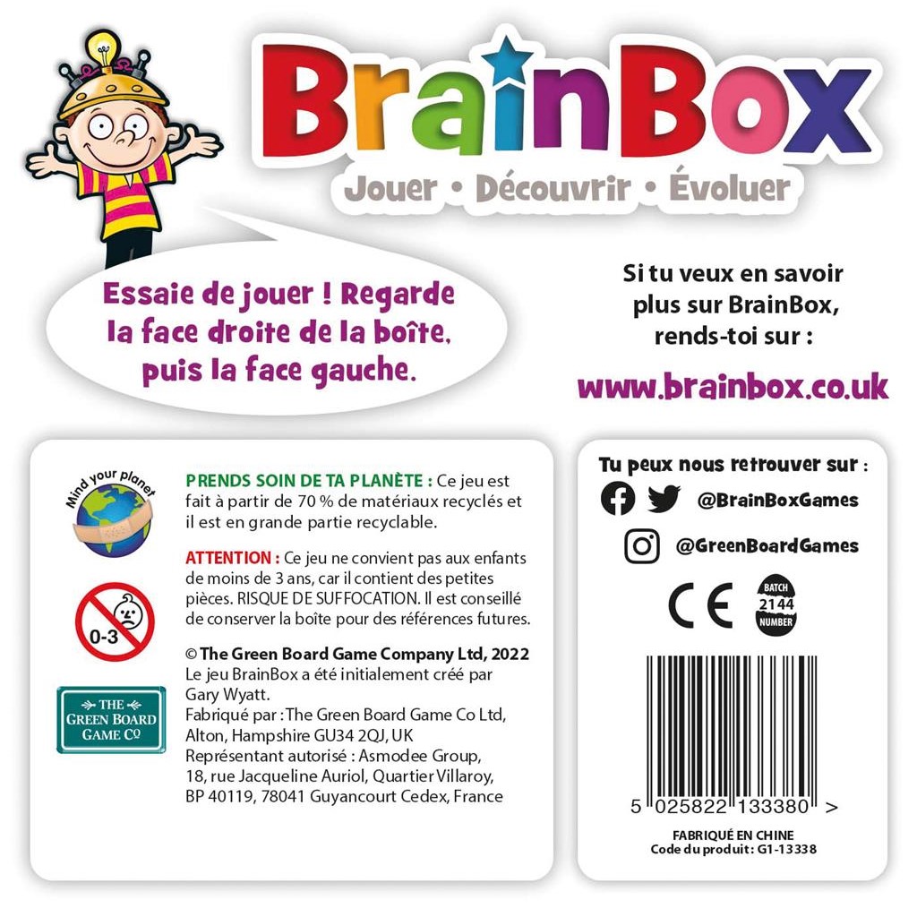 brainbox dinosaures boite dos