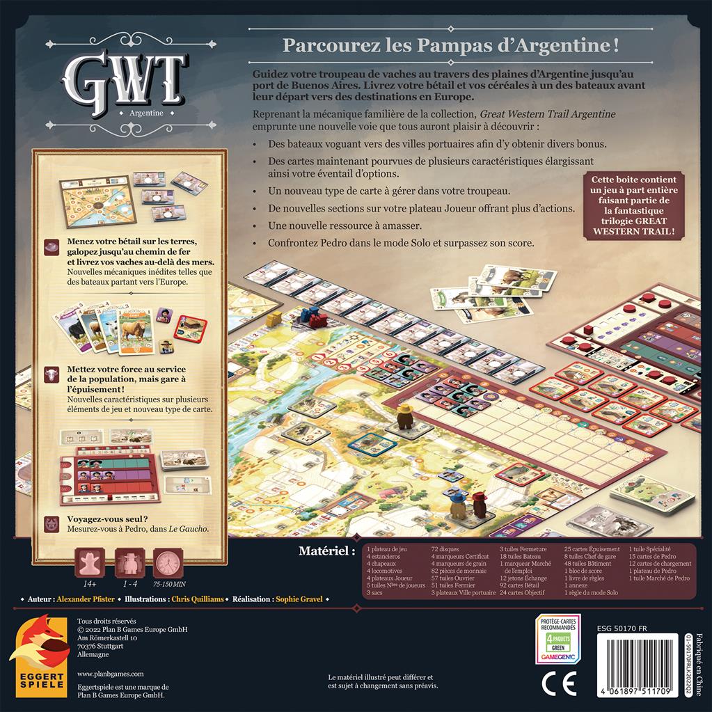 Great Western Trail 2.0 Argentina boite dos