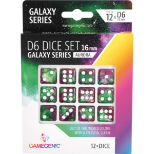 Galaxy Series -Aurora- Set de 12 Dés de 6 - 16mm