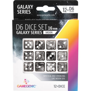 Galaxy Series -Moon- Set de 12 Dés de 6 - 16mm